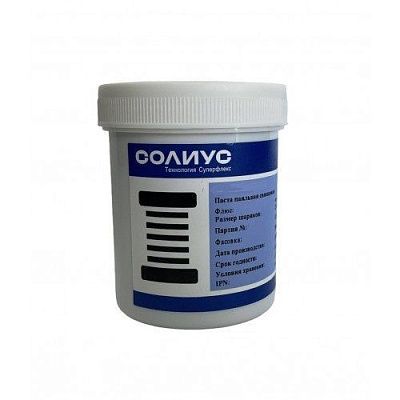 Indalloy 100 Солиус СН801 паяльная паста, тип 3 (банка 500 гр.)